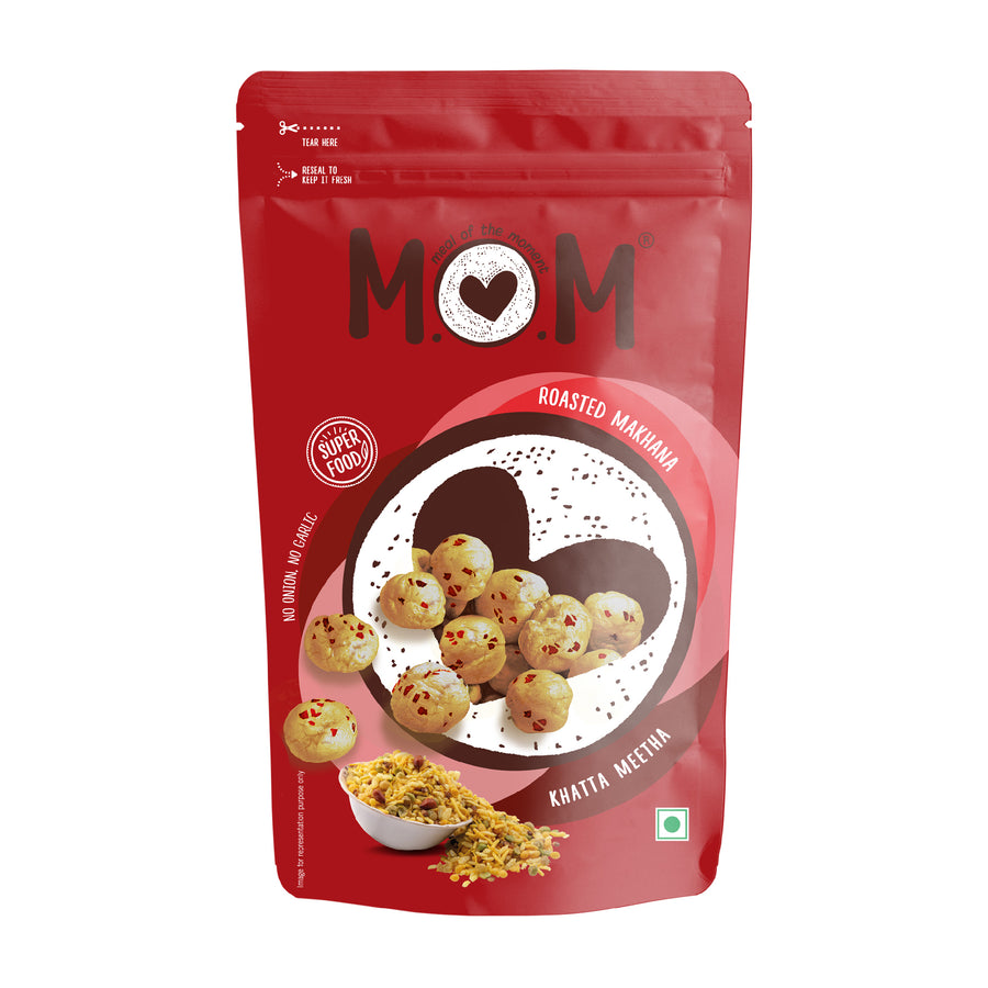 Roasted Khatta Meetha Makhana, 65g - Gluten Free | Anti Oxidants | MSG Free | Zero Trans Fat | No added Preservatives and No artificial