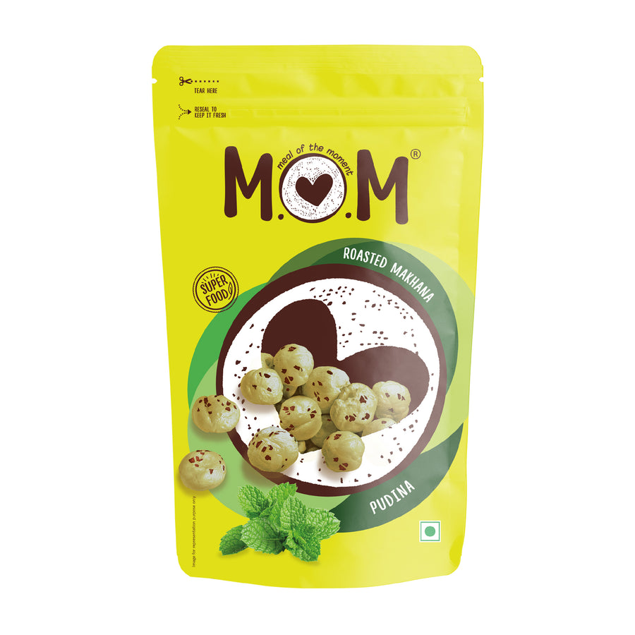 Roasted Pudina Makhana, 65g - Gluten Free | Anti Oxidants | MSG Free | Zero Trans Fat | No added Preservatives and No artificial