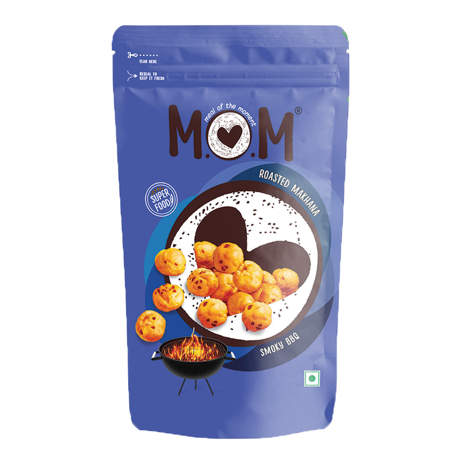 Roasted Smoky BBQ Makhana, 65g - Gluten Free | Anti Oxidants | MSG Free | Zero Trans Fat | No added Preservatives and No artificial