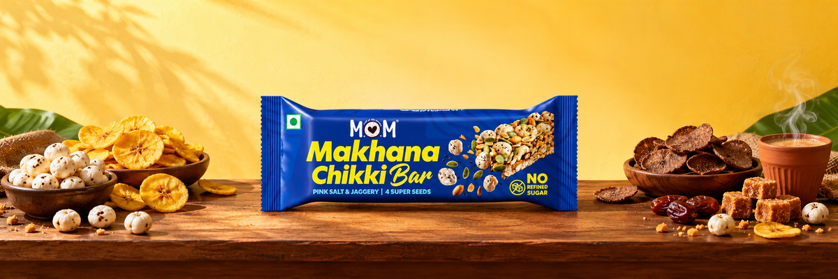 The M.O.M range: makhana, chips, sweet treats and instant meals
