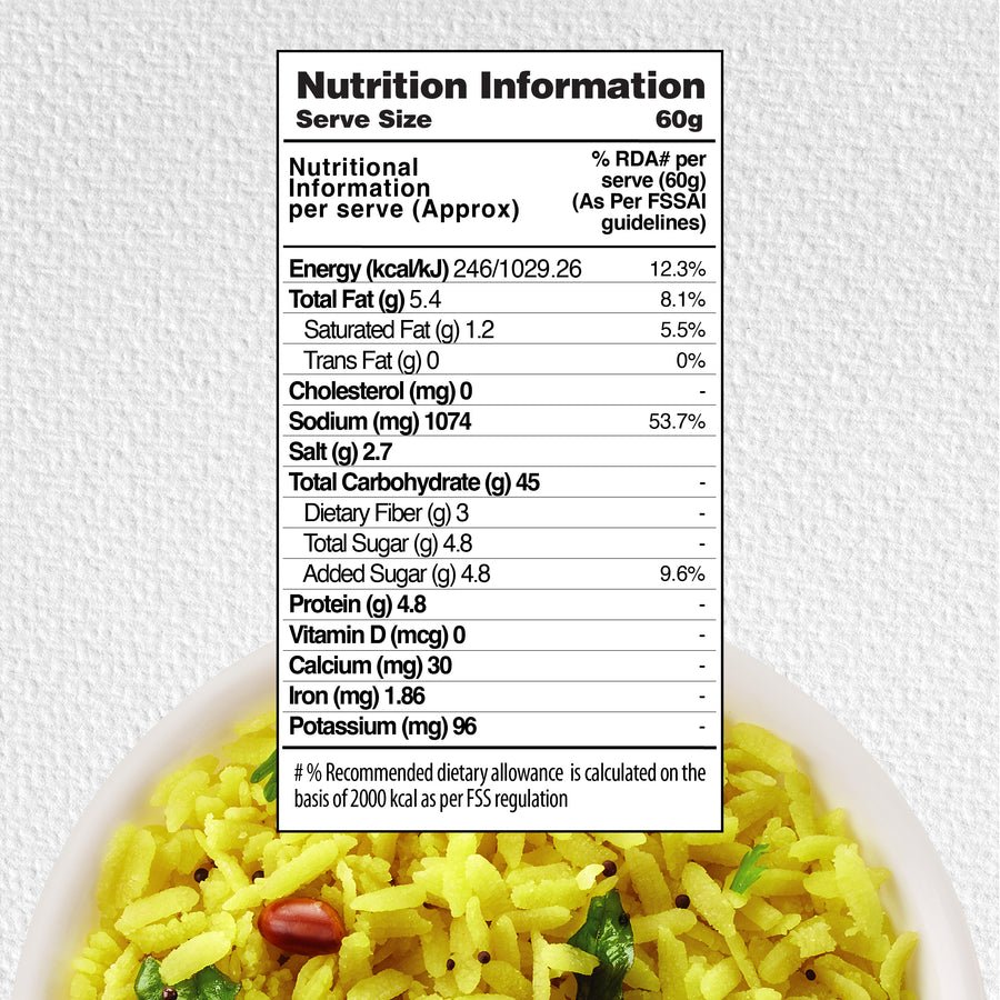 Poha Pouch, 80g (Pack of 2) - Ready to Eat | Instant Food | No Added Preservatives