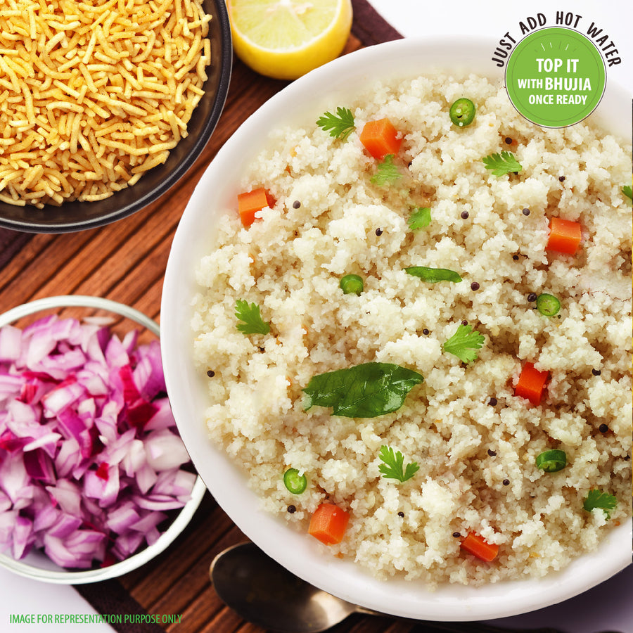 Ghee Rava Upma with Bhujia