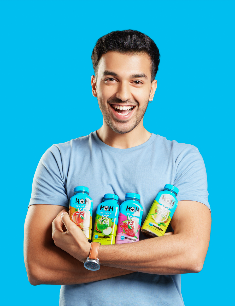 Ice Tea Pack of Lemon Mint, Peach, Strawberry, and Green Apple - Low in Calories | Contains Stevia | Zero Added Sugar | Premium Assam Black Tea | High on Freshness